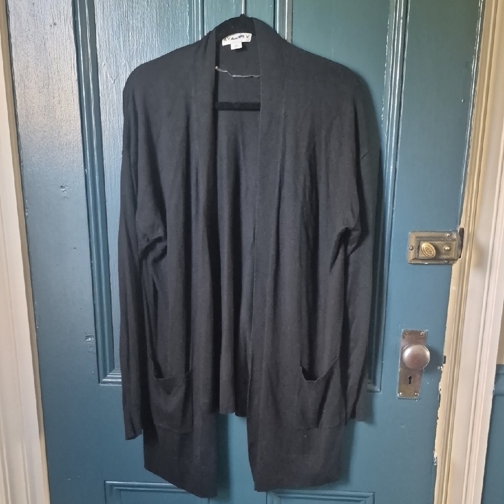 Ava Viv 1X Black Long Cardigan